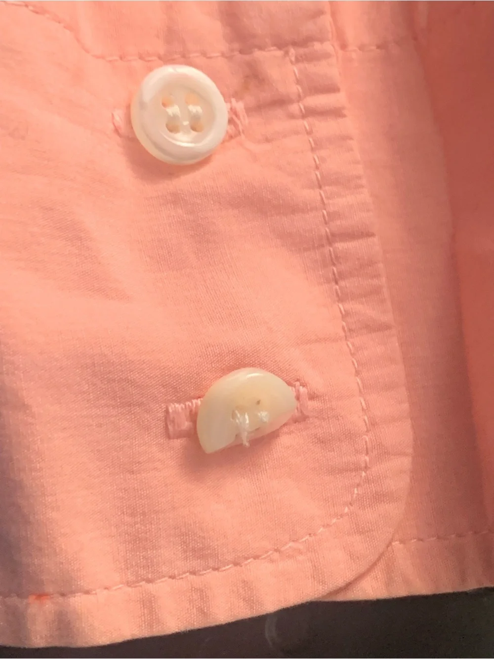 J. Crew Peach Coral Ruffle Collar 100% Cotton Long Sleeve Button Up Shirt M